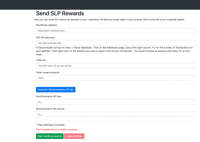 SLP Merchant Rewards Tool